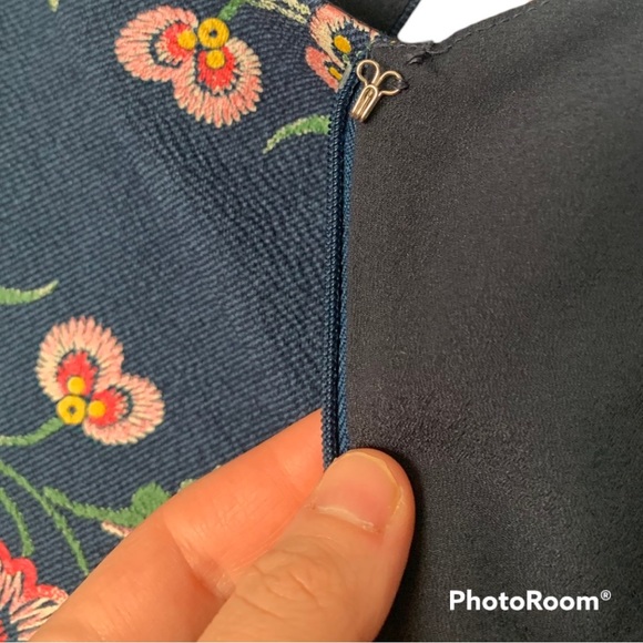 BCBGeneration Floral Embroidered Rackerback Strappy Mini Dress - Picture 12 of 14